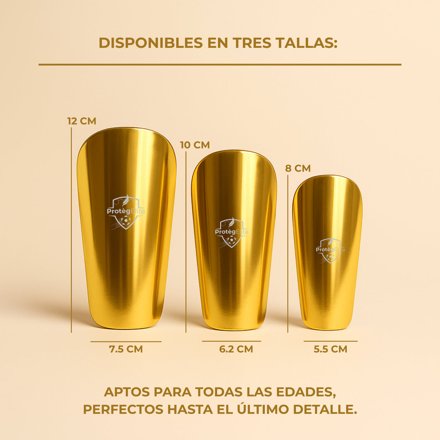 Mini Espinilleras Gold – Edición Brillante